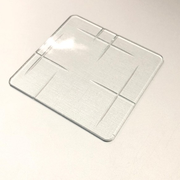 New!　かすり　　ガラスコースター　　昭和レトロガラス　アンティーク　型ガラス　もったいないをカタチに　 1枚目の画像