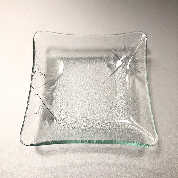 夜空 豆皿 小さい皿 昭和レトロガラス アンティーク 型ガラス