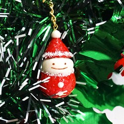 聖誕草莓小精靈鑰匙扣 | 仿真甜點黏土製飾物 聖誕禮物 接單製作 第1張的照片
