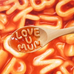 心意字母湯木勺子鑰匙圈 | 仿真食物黏土手工製飾物 接單製作 第1張的照片