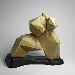 セラミック（中国カンフー彫刻）ライトアートシリーズ限定プロモーションデコレーションブックエンド、ローポリ、幾何学、彫刻 1枚目の画像