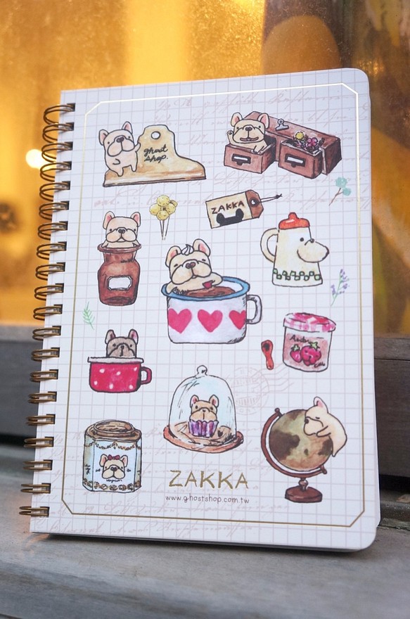 （売り切れ）フレンチブルドッグダブルコイルノート -  ZAKKA 1枚目の画像