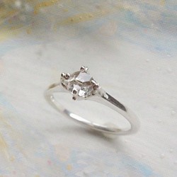 只有一個！Silver Drops Herkimer Diamond Ring-8- / Type_B [已售] 第1張的照片