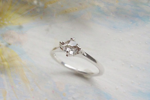 只有一個！Silver Drops Herkimer Diamond Ring-8- / Type_B [已售] 第1張的照片