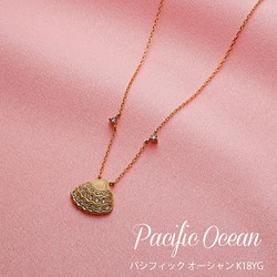 Pacific　Ocean（パシフィック　オーシャン）K18×ダイヤモンド　シェルネックレス・貝モチーフ 1枚目の画像