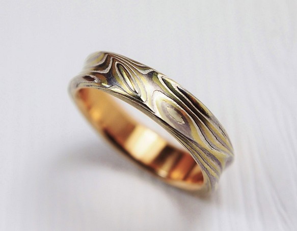 Karat gold 値引きする mokume gane 人気ブランドを wedding 09 ring