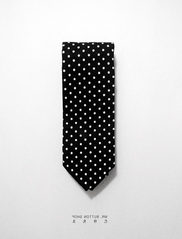 巴特先生-點點普普風手工領帶_neckties_pop_黑 第1張的照片