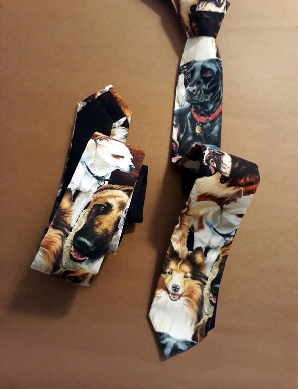 巴特先生-犬狗手工領帶-寫實插畫-handmade-necktie-限量款 第1張的照片
