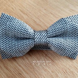 巴特先生-細格編織灰手工領結-收藏老布-西裝羊毛-Bow Ties-混色灰-限量 第1張的照片