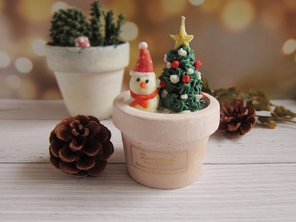 【Zamand 】家適系列-聖誕盆栽蠟燭／接單製作 第1張的照片