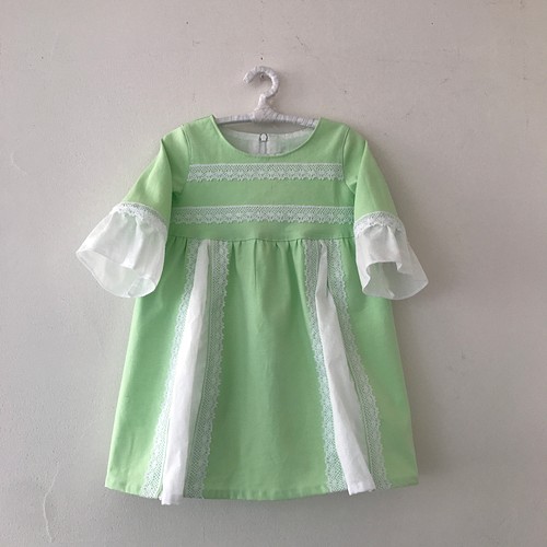 子供服 女の子ワンピース メロン色 Size90 子供服 Lucy Mama 通販 Creema クリーマ ハンドメイド 手作り クラフト作品の販売サイト