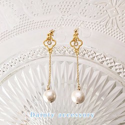 ◇195◇flower pearl earring／pierce 1枚目の画像