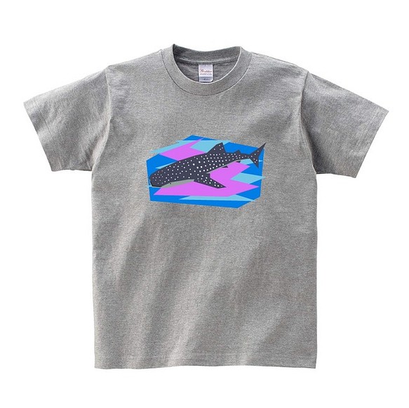動物Tシャツ-ジンベイザメ（杢グレー） 1枚目の画像