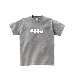 動物Tシャツ-シマエナガ（杢グレー） 1枚目の画像