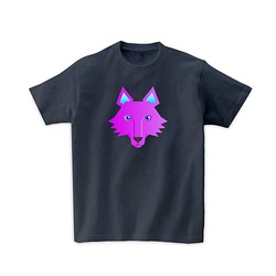 動物Tシャツ-オオカミ（デニムグレー） 1枚目の画像