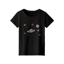 宇宙Tシャツ（レディース）-太陽系（黒） 1枚目の画像