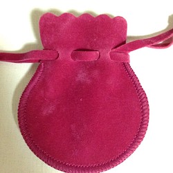 【SALE】ミニ巾着（選べるイニシャル付き）ジュエリーポーチ ピンク 1枚目の画像
