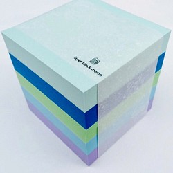 色画用紙のブロックメモ【cocktail cube】青 1枚目の画像