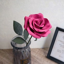 永不凋謝的愛~革玫瑰-桃紅 第1張的照片