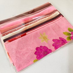【古布】桜色15枚セット【正絹】 1枚目の画像