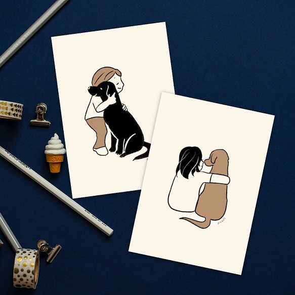 ラブラドールレトリバー 親友 ねえ聞いて イラストポストカード2枚 犬 カード レター Picnic Basket 通販 Creema クリーマ ハンドメイド 手作り クラフト作品の販売サイト