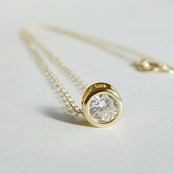 ♡14kgf♡簡單精緻的金項鍊*鑽石* 第1張的照片