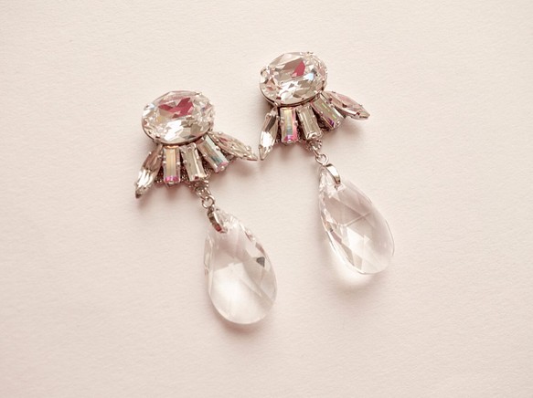 免費送貨經典的新娘耳環或婚禮♡♡奢華施華洛世奇水晶耳環 第1張的照片