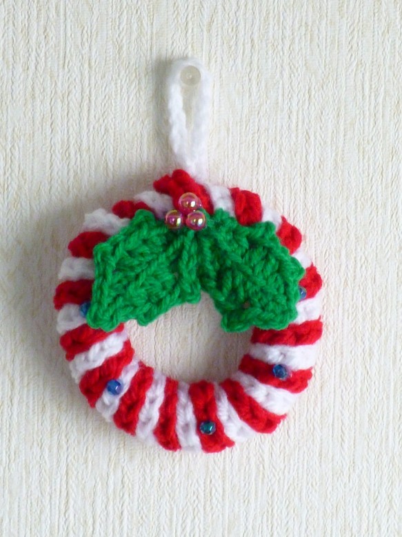毛糸のクリスマスリース 1枚目の画像