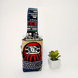 [1987 Handmades鉱山ゲート浅草寺 - 赤]両面グリーンドリンクカップスリーブ絶縁カップバッグバッグ 1枚目の画像