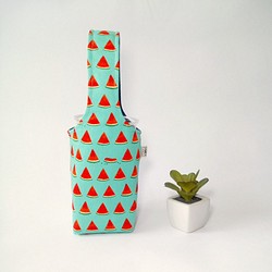 1987 Handmades 【西瓜-綠】雙面飲料杯套 冰霸杯套 環保杯套 水壺袋 第1張的照片