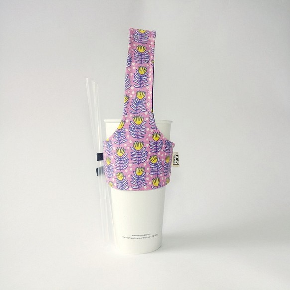 1987 Handmades 【花叢間】飲料杯套 環保杯套 第1張的照片