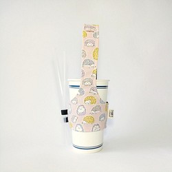 【刺蝟寶寶-粉】飲料杯套 環保杯套 第1張的照片