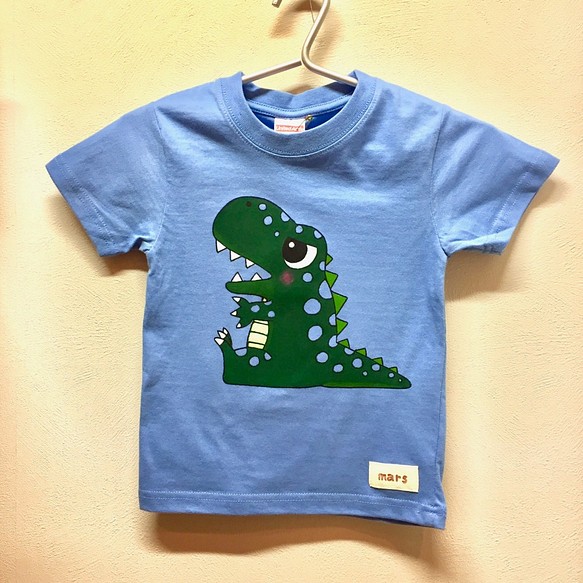 手描き　恐竜子供Tシャツ 1枚目の画像