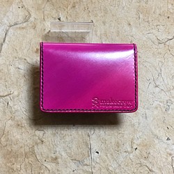 手染め斜めピンクグラデーション免許・パス・カードケース 1枚目の画像
