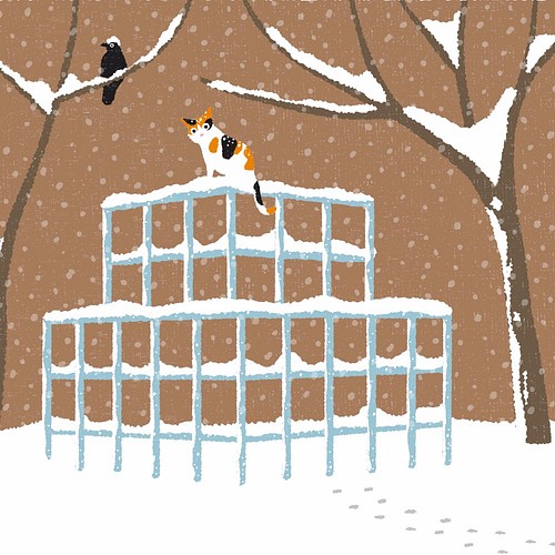 イラストフレーム 02 雪のジャングルジム イラスト もり としのり 通販 Creema クリーマ ハンドメイド 手作り クラフト作品の販売サイト
