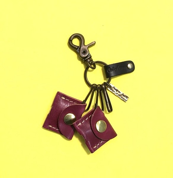 鑰匙扣鑰匙套鑰匙圈皮革鑰匙包皮革吊飾男女皆宜的禮物 第1張的照片