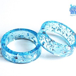 銀片戒指（藍色） 第1張的照片