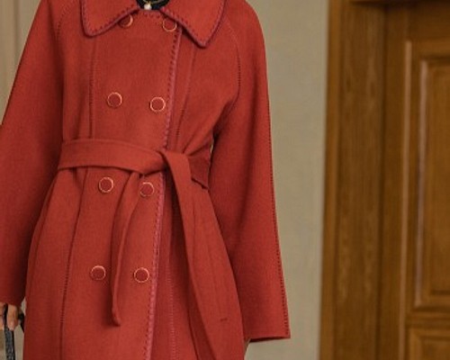 ロングコート ウール 丸襟 ボタン デザイン 可愛い 秋 冬 赤