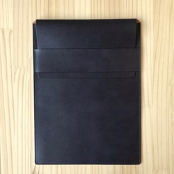 薄型 B5 Largeケース（B5ノートとペン、iPad Proキーボード付など）/ イタリアンレザー・ブラッキー(限定 1枚目の画像