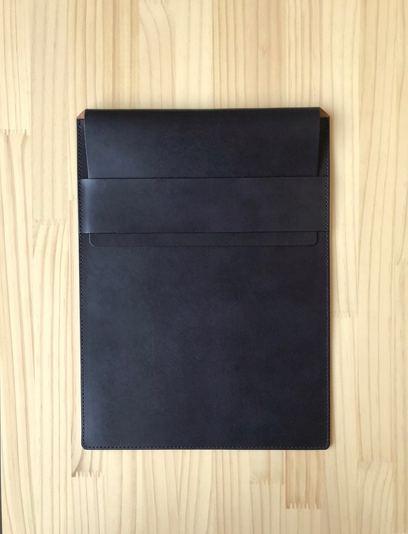 薄型 B5 Largeケース（B5ノートとペン、iPad Proキーボード付など）/ イタリアンレザー・ブラッキー(限定 1枚目の画像