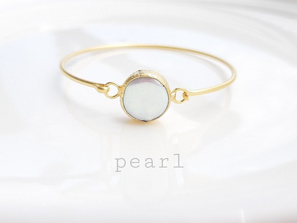 再再販★『Pearl』の世界でひとつの天然石ブレスレット 1枚目の画像