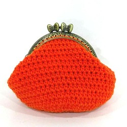 口金包-橘色棉線手工鉤織 第1張的照片