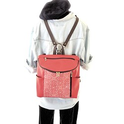 [服裝圖片]超輕約350g Kinran 3WAY背包採用Hanatate Red 第1張的照片