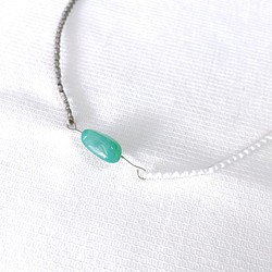 Handmade Lake green gemstone waterproof bracelet｜春 期間限定 1枚目の画像
