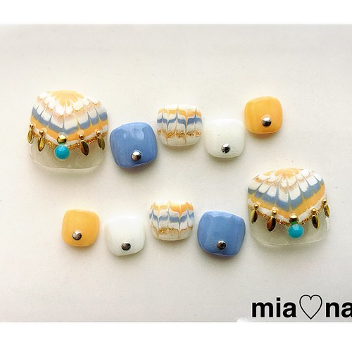 フットネイルチップ ボヘミアンネイル ネイルチップ ネイルシール Mia Nail 通販 Creema クリーマ ハンドメイド 手作り クラフト作品の販売サイト