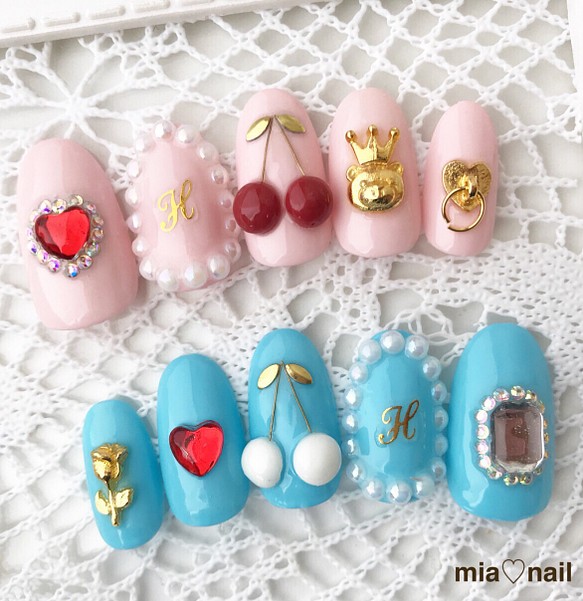 ゆめかわいい さくらんぼ3dネイル ネイルチップ ネイルシール Mia Nail 通販 Creema クリーマ ハンドメイド 手作り クラフト作品の販売サイト