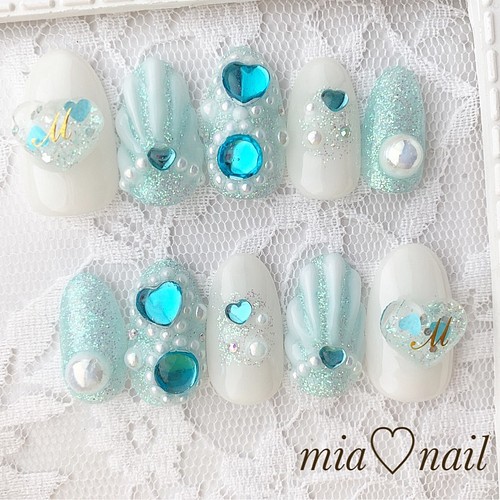 ゆめかわいい とっても可愛いキラキラ夏ネイル ネイルチップ ネイルシール Mia Nail 通販 Creema クリーマ ハンドメイド 手作り クラフト作品の販売サイト