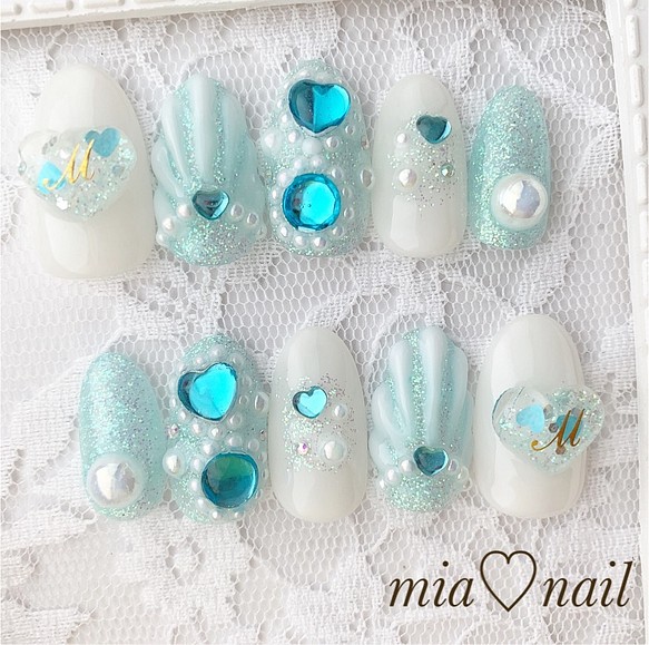 ゆめかわいい とっても可愛いキラキラ夏ネイル ネイルチップ ネイルシール Mia Nail 通販 Creema クリーマ ハンドメイド 手作り クラフト作品の販売サイト