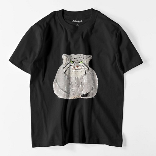 マヌルネコ Tシャツ メンズ ゆるかわ 野生猫 ユニセックス マヌル イラスト Tシャツ カットソー はにゃ 通販 Creema クリーマ ハンドメイド 手作り クラフト作品の販売サイト