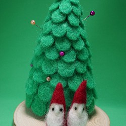 羊毛　クリスマスツリー　針山ツリー 1枚目の画像